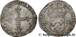 HENRY III Quart d écu, croix de face 1588 Rennes