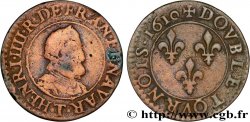 HENRY IV Double tournois, type de Nantes 1610 Nantes