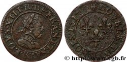 LOUIS XIII LE JUSTE Double tournois, buste adolescent, type 1 1617 Saint-André de Villeneuve-lès-Avignon