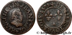 HENRI III Denier tournois, 1er type de Paris 1579 Paris, Moulin des Étuves