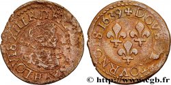 LOUIS XIII LE JUSTE Double tournois, type 14 1639 La Rochelle