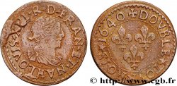 LOUIS XIII  Double tournois, 15e type de La Rochelle 1640 La Rochelle