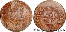 LOUIS XIII Double tournois, 15e type de La Rochelle 1640 La Rochelle