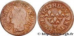 LOUIS XIII  Double tournois, type de Warin 1642 La Rochelle