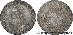 LOUIS XV  THE WELL-BELOVED  Écu aux branches d olivier, buste habillé 1726 Amiens VF/XF
