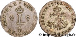 LOUIS XV DIT LE BIEN AIMÉ Double sol de billon 1740 Caen