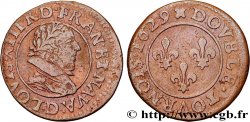 LOUIS XIII LE JUSTE Double tournois, type 6 de Lyon 1629 Lyon