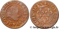 LOUIS XIII LE JUSTE Double tournois, type 8 1634 Lyon