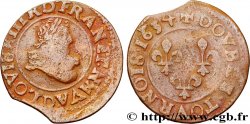 LOUIS XIII LE JUSTE Double tournois, type 8 1634 Lyon