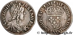 LOUIS XIV &nbsp;THE SUN KING&nbsp; Demi-écu, portrait à la mèche longue 1651 Montpellier