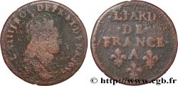 LOUIS XIV LE GRAND OU LE ROI SOLEIL Liard de cuivre, 2e type 1655 Corbeil