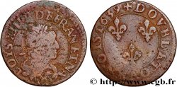 LOUIS XIII LE JUSTE Double tournois, 2e type de Rouen 1639 Rouen