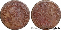 LOUIS XIII LE JUSTE Double tournois, 2e type de Rouen 1639 Rouen