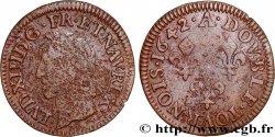 LOUIS XIII LE JUSTE Double tournois, type de Warin 1642 Corbeil