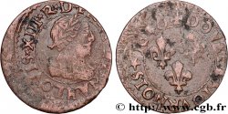 LOUIS XIII LE JUSTE Double tournois, 15e type de La Rochelle 1640 La Rochelle