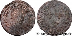 LOUIS XIII LE JUSTE Double tournois, 15e type de La Rochelle 1640 La Rochelle