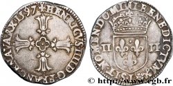HENRY IV Quart d écu, croix feuillue de face 1597 Bayonne