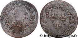 LOUIS XIII LE JUSTE Double tournois, 15e type de La Rochelle 1640 La Rochelle