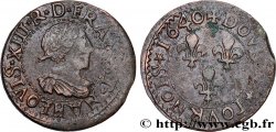 LOUIS XIII  Double tournois, 15e type de La Rochelle 1640 La Rochelle