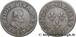 HENRY IV Double tournois, 1er type de Paris (légende française) 1608 Paris