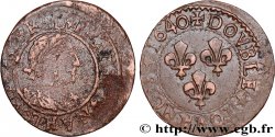 LOUIS XIII LE JUSTE Double tournois, 15e type de La Rochelle 1640 La Rochelle