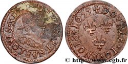 LOUIS XIII  Double tournois, type 14 1639 La Rochelle