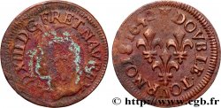 LOUIS XIII LE JUSTE Double tournois, type de Warin 1642 La Rochelle
