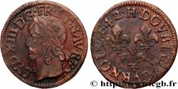 LOUIS XIII LE JUSTE Double tournois, type de Warin 1642 La Rochelle
