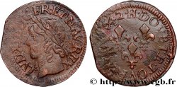 LOUIS XIII LE JUSTE Double tournois, type de Warin 1642 La Rochelle