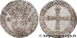 HENRY III Quart d écu, écu de face 1587 Poitiers AU