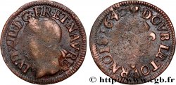 LOUIS XIII LE JUSTE Double tournois, type de Warin 1642 La Rochelle