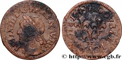 LOUIS XIII LE JUSTE Double tournois, type de Warin 1642 La Rochelle