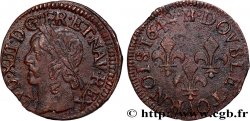 LOUIS XIII LE JUSTE Double tournois, type de Warin 1642 La Rochelle