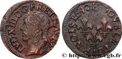 LOUIS XIII LE JUSTE Double tournois, type de Warin 1642 La Rochelle