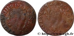 LOUIS XIII LE JUSTE Double tournois, type de Warin 1642 