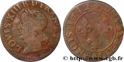 LOUIS XIII LE JUSTE Double tournois, type de Warin 1642 