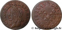 LOUIS XIII LE JUSTE Double tournois, type de Warin 1643 