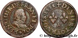 HENRI III Denier tournois, 1er type de Paris 1578 Paris
