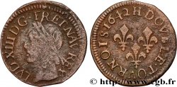 LOUIS XIII  Double tournois, type de Warin 1642 La Rochelle