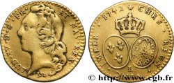 LOUIS XV DIT LE BIEN AIMÉ Demi-louis d’or aux écus ovales, tête ceinte d’un bandeau 1742 Bayonne