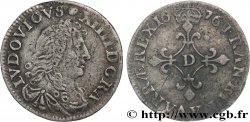 LOUIS XIV LE GRAND OU LE ROI SOLEIL Quatre sols à la croix formée de lis 1676 Vimy-en-Lyonnais (actuellement Neuville-sur-Saône)