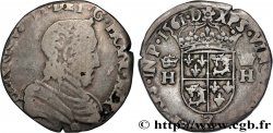 CHARLES IX. COINAGE AT THE NAME OF HENRY II Teston du Dauphiné à la tête nue 1561 Grenoble