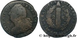 LOUIS XVI (MONARQUE CONSTITUTIONNEL)  2 sols dit  au faisceau , type FRANCOIS 1792 Lille