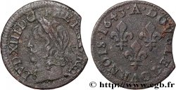 LOUIS XIII LE JUSTE Double tournois, type de Warin 1643 Corbeil
