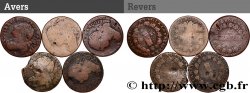 LOUIS XVI 12 deniers dit  au faisceau , type FRANCOIS, lot de 5 ex. n.d. Ateliers divers