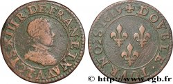 LOUIS XIII LE JUSTE Double tournois, type 1 1615 Paris, Moulin du Louvre