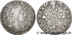 LOUIS XIV  THE SUN KING  Quatre sols à la croix formée de lis 1677 Vimy-en-Lyonnais (actuellement Neuville-sur-Saône)