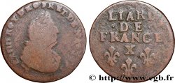 LOUIS XIV &nbsp;THE SUN KING&nbsp; Liard, 3e type, buste âgé 1693 Amiens F