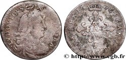 LOUIS XIV LE GRAND OU LE ROI SOLEIL Quatre sols à la croix formée de lis 1676 Paris