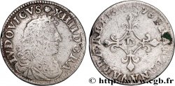 LOUIS XIV LE GRAND OU LE ROI SOLEIL Quatre sols à la croix formée de lis 1676 Vimy-en-Lyonnais (actuellement Neuville-sur-Saône)